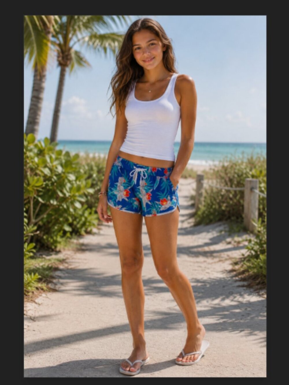 Billabong Tropical Floral Board Shorts Swim Beach Elastic Drawstring Waist Large